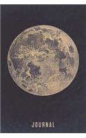 Journal: Vintage Moon Illustration - Antique Science and Astronomy - 120 Blank Lined 6x9 College Ruled Pages(2 Vintage Astrology and Zodiac - Designer Notebooks and Journals)