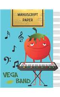 Manuscript Paper: Vega Band Blank Sheet Music Notebook, 108 Pages of Staff Paper, 12 Staves Per Page(4 Vega Band)