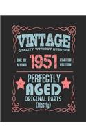 Vintage Quality Without Question One of a Kind 1951 Limited Edition Perfectly Aged Original Parts Mostly: 2019 Weekly Planner for People With a 1951 Birth Year