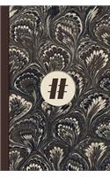 Monogram Symbol Hashtag Internet Marble Notebook (Coffee Peacock Edition): Blank Lined Journal for Internet, Social Media, Bloggers, Vloggers, Digital Entrepreneurs, Virtual Assistants and Online Gamers