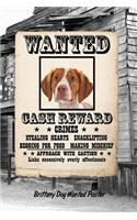 Brittany Dog Wanted Poster: Weekly Planner Notebook 365 Daily - 52 Week Journal 120 Pages 6x9