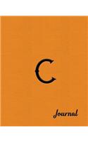 C Journal: Beautiful Orange Writing Journal Designed to Resemble Leather and Embossing in 8x10 Softcover Paperback Notebook