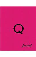 Q Journal: Beautiful Pink Writing Journal Designed to Resemble Leather and Embossing in 8x10 Softcover Paperback Notebook