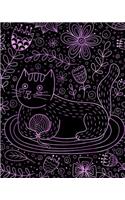 Journal Notebook Cute Cat in Flowers Pattern 5: 172 Lined Numbered Pages With 3 Index Pages For Easy Organization in Large 8 x 10 Size For Journaling, Writing, Planning or Doodling.(36 Artsy Lined Journals)