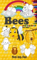 Bees coloring book For kids: Bees and Honeycombs Coloring Book with Colored Pencil for 3-5-6-8-10-11 Years Old Kids