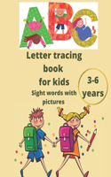 Letter tracing book for kids 3-6 years sight words with pictures