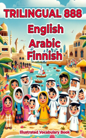 Trilingual 888 English Arabic Finnish Illustrated Vocabulary Book