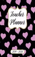 Teacher Planner 2019-2020 Lesson Plan Book: Weekly and Monthly Monday Start Academic Year Lesson Planner for Teachers July 2019 to June 2020 Record Book Orchid Purple Heart Pattern Cover