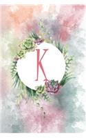 K: Customized 6x9 Inch Matte Softcover Paperback Notebook Journal With 120 Blank Lined Pages