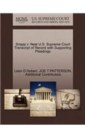 Snapp V. Neal U.S. Supreme Court Transcript of Record with Supporting Pleadings