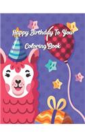 Happy Birthday To You Coloring Book