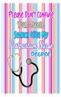 Please Don't Confuse Your Google Search With My Postpartum Nurse Degree: Gift Notebook Journal for Nurses, RNs, LPNs and Nurse Practitioners