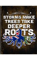 Storms Make Trees Take Deeper Roots: British Virgin Islands Flag Customized Personalized Gift for Virgin Islander Coworker Friend Planner Daily Weekly Monthly Undated Calendar Organizer