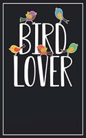 Bird Lover: Dot Grid Notebook Journal, 120 Pages, Size 6x9 inches, White blank Paper