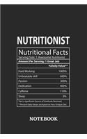 Nutritional Facts Nutritionist Awesome Notebook: 6x9 inches - 110 dotgrid pages - Greatest Passionate working Job Journal - Gift, Present Idea