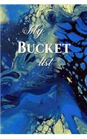 My Bucket list: Blue yellow Marbled - Journal Entries For Your Creative Ideas and Adventures