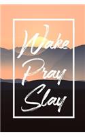 Wake Pray Slay: Undated Daily Planner with Mandala Designs to Color for Stress Relief - 3 Month Planner - Weekly and Monthly Calendars, Daily Schedule, To-Do Lists,