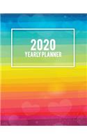 2020 Yearly Planner: Colorful Gay Flag, Yearly Calendar Book 2020, Weekly/Monthly/Yearly Calendar Journal, Large 8.5" x 11" 365 Daily journal Planner, 12 Months Calendar