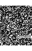 Sketchbook: 8" x 10", Drawing Sketchbook, Unlruled Notebook, Drawing Paper Pad, Marble (Black) - (Sketch book)