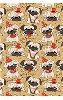 Journal Notebook Funny Pugs Pattern 7: 110 Page Lined and Numbered Journal With Index Pages In Portable 6 x 9 Size, Perfect For Writing, Taking Notes, List Making, Journaling and Doodling(27 Noteworthy Series Lined)