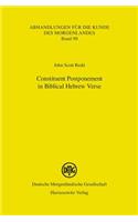 Constituent Postponement in Biblical Hebrew Verse