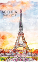 Agenda 2021 - 2022: Agenda Escolar dia por pagina París Para estudiantes Primaria Colegio Secundaria - Diaria y semanalmente Septiembre de 2021 a julio de 2022 - planif