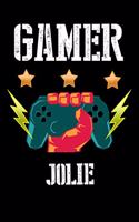 Gamer Jolie: Liniertes Notizbuch für deinen Vornamen