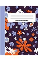 Composition Notebook: Flower College Ruled Notepad / Journal / Diary, Unique Floral Gifts For School & Work (8,5 x 11)