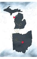 Michigan & Ohio: Long Distance Out of State Notebook - Blank Lines