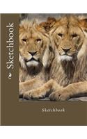 Lion Sketchbook, Sketch pad, drawing journal (8.5 x 11 inches)