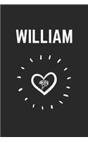 Special Handwriting English Name WILLIAM And meaning, Notebook Journal GIFT