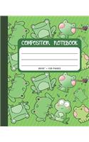 Composition Notebook: Froggy Frog And Friends Cover 8x10" 120 Pages Wide Ruled Paper, Inspirational Journal & Doodle Diary, School Book Supplies(15 Composition Notebook)