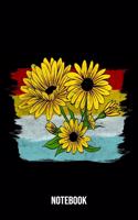 Notebook: Sunflower Notebook Blank Line Hippie Journal Lined with Lines 6x9 120 Pages Checklist Record Book Flowers Peace Cute Take Notes Planner Paper Christ