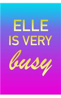 Elle: I'm Very Busy 2 Year Weekly Planner with Note Pages (24 Months) - Pink Blue Gold Custom Letter E Personalized Cover - 2020 - 2022 - Week Planning - 