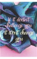 If it doesn't challenge you, it wont change you