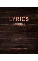 Lyrics Journal (Songwriter's Notebook)
