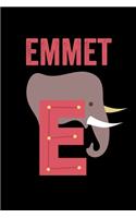 Emmet: Animals Coloring Book for Kids, Weekly Planner, and Lined Journal Animal Coloring Pages. Personalized Custom Name Initial Alphabet Christmas or Birt