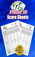 Phase 10 Cards Score Sheets: 130 Large Score Pads for Scorekeeping - Phase 10 Score Cards - Phase 10 Score Pads with Size 8.5 x 11 inches