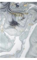 Composition Book: Marble + Gold Quad Ruled 5 X 5 (.20