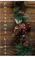 Christmas Lists: Journal/Diary/Notebook. Wreath, Hygge