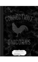 Funny Connecticut Unicorns Sports Satire Composition Notebook: College Ruled 93/4 X 71/2 100 Sheets 200 Pages for Writing