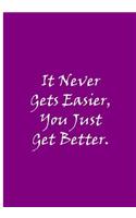 It Never Gets Easier, You Just Get Better