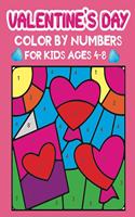 valentine's day color by numbers for kids ages 4-8