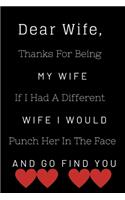 Dear Wife Thanks For Being My Wife