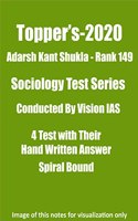 Topper's Adarsh Kant Shukla (Rank - 149) 4 Sociology Test Series 2020 by Vision IAS
