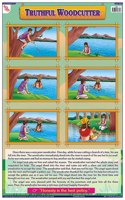 Teachingnest Truthful Woodcutter Chart | English Moral Story | Laminated 33X48 Cm (13X19 Inch) | Wall Sticking