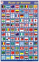 Teachingnest Flags Of Nations Chart | Laminated 33X48 Cm (13X19 Inch) | Wall Sticking