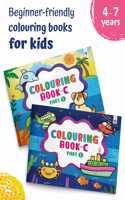 Colouring And Drawing Practice Book For Kids | Copy Color Books For 3 To 7 Year Old Childrens | Perfect Gift For Preschool, Nursery, Early Learners And Kindergarten | Pack Of 2