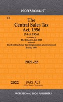 Central Sales Tax Act, 1956 As Amended By Finance Act, 2021 Alongwith Central Sales Tax (Registration And Turnover) Rules, 1957. The Law/ Legal Book From Professional Contains: Central Sales Tax Act, 1956 As Amended By Finance Act, 2021 Alongwith C