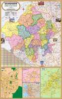 Rajasthan Map : Hindi | 70 X 100 Cm | Laminated